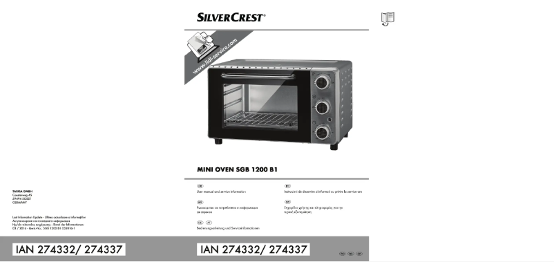 Page n°1 - Manuel utilisateur SilverCrest SGB 1200 B1