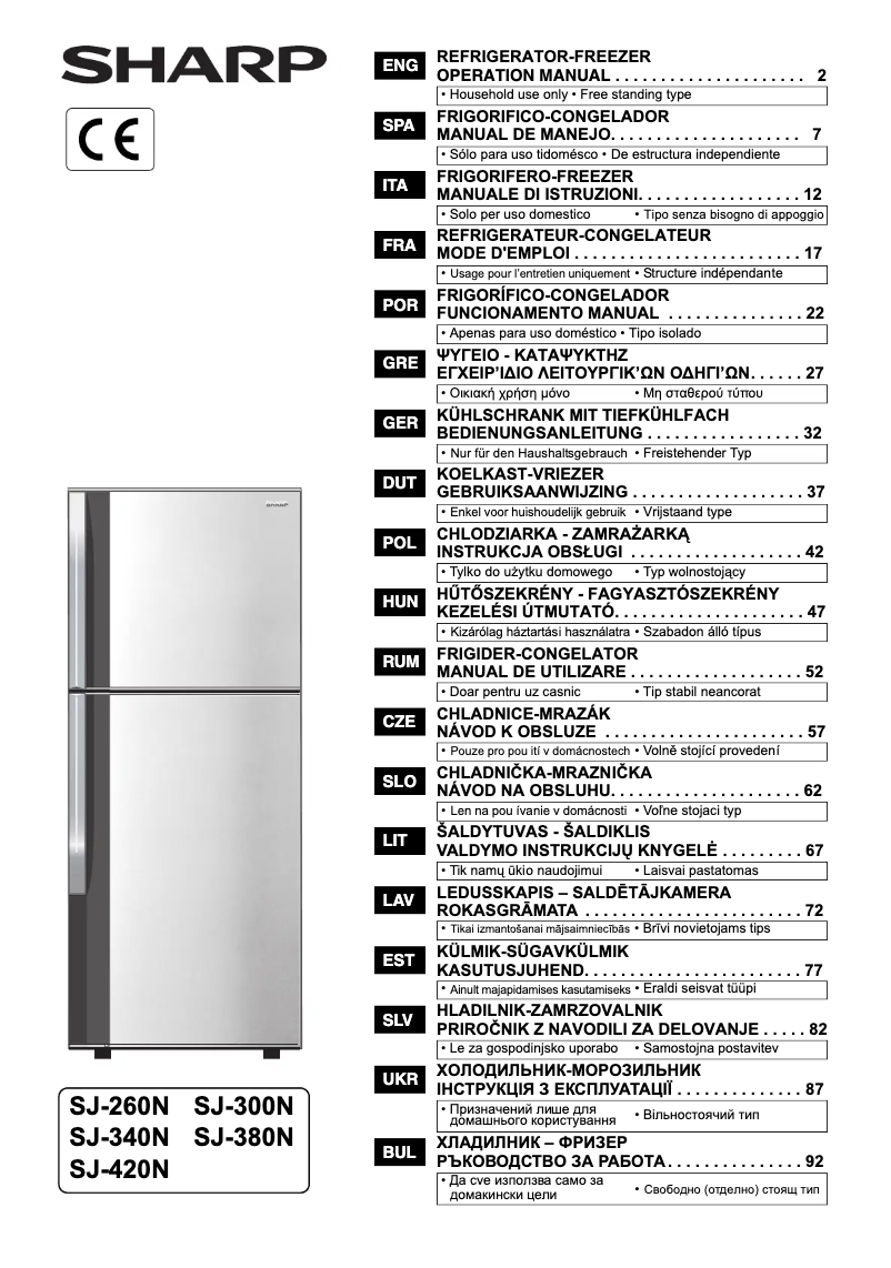 Page 1 de la notice Manuel utilisateur Sharp SJ-380N