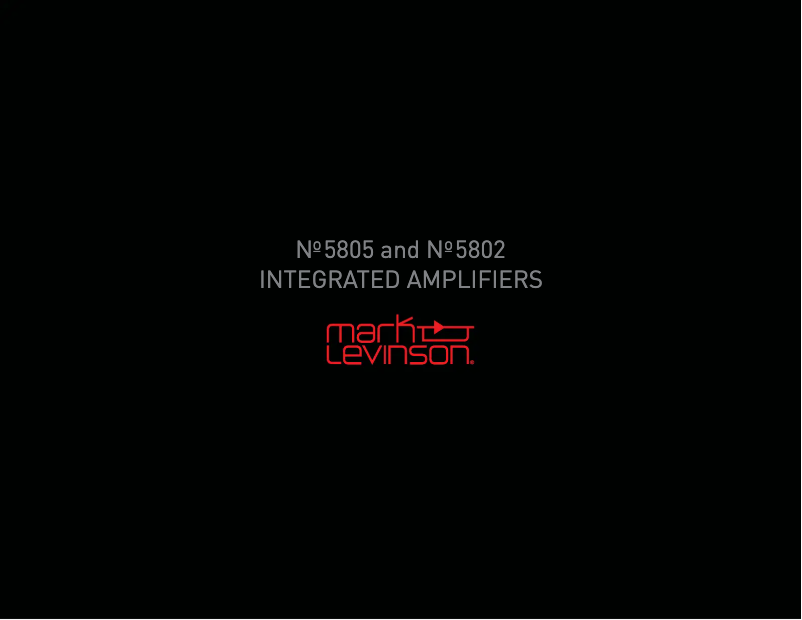 Page 1 de la notice Brochure Mark Levinson No5805