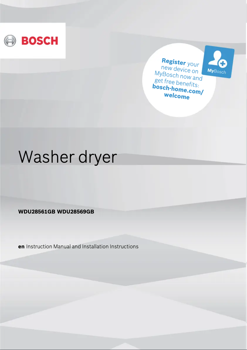 Page n°1 - Manuel utilisateur Bosch WDU28569GB