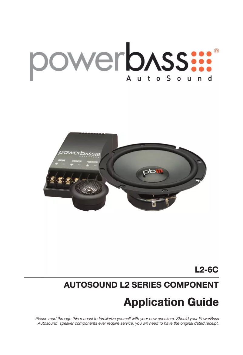 Page n°1 - Manuel utilisateur PowerBass L2-6C