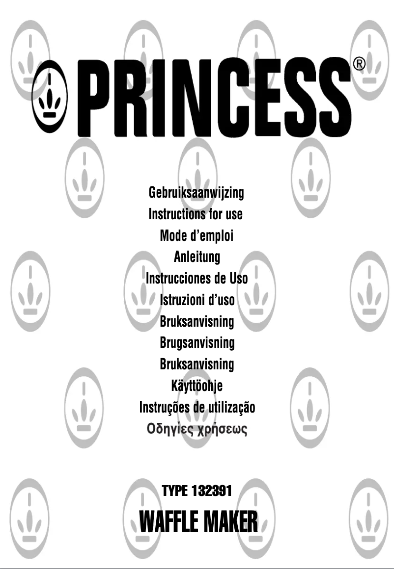 Page 1 de la notice Manuel utilisateur Princess Classic Waffle Maker 132391