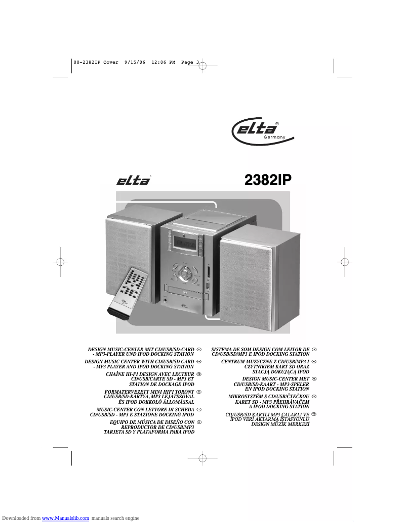 Page 1 de la notice Manuel utilisateur Elta 2382IP