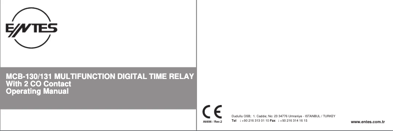 Page n°1 - Manuel utilisateur ENTES MCB-130