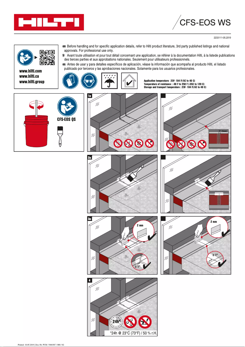 Image de la première page du manuel de l'appareil CFS-EOS WS