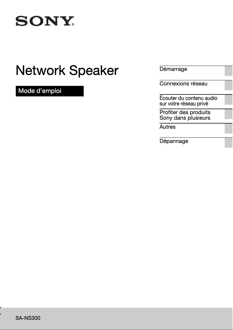 Image de la première page du manuel de l'appareil SA-NS300
