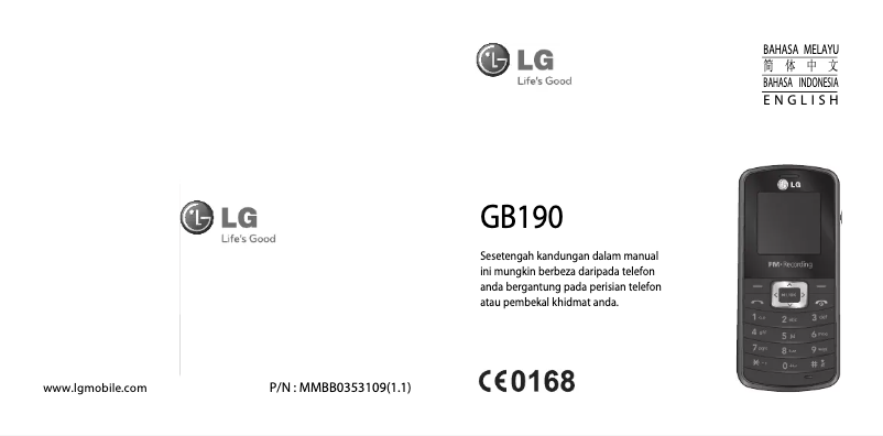 Page n°1 - Manuel utilisateur LG GB190