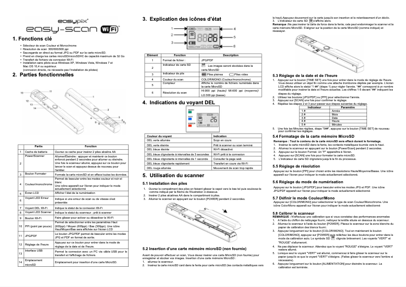 Page n°1 - Manuel utilisateur Easypix EasyScan WiFi
