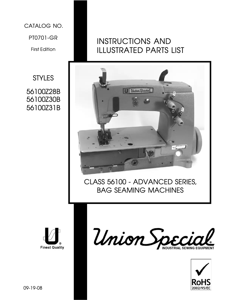 Page n°1 - Manuel utilisateur Union Special 56100Z31B