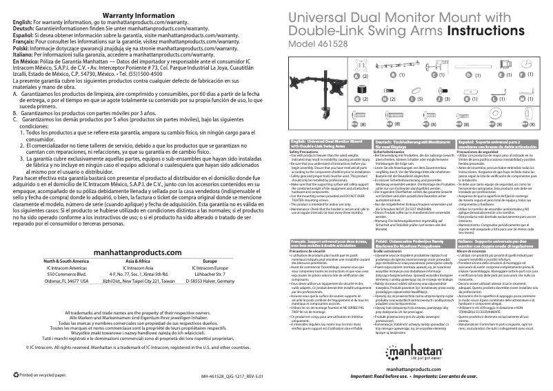 Page 1 de la notice Manuel utilisateur Manhattan 461528