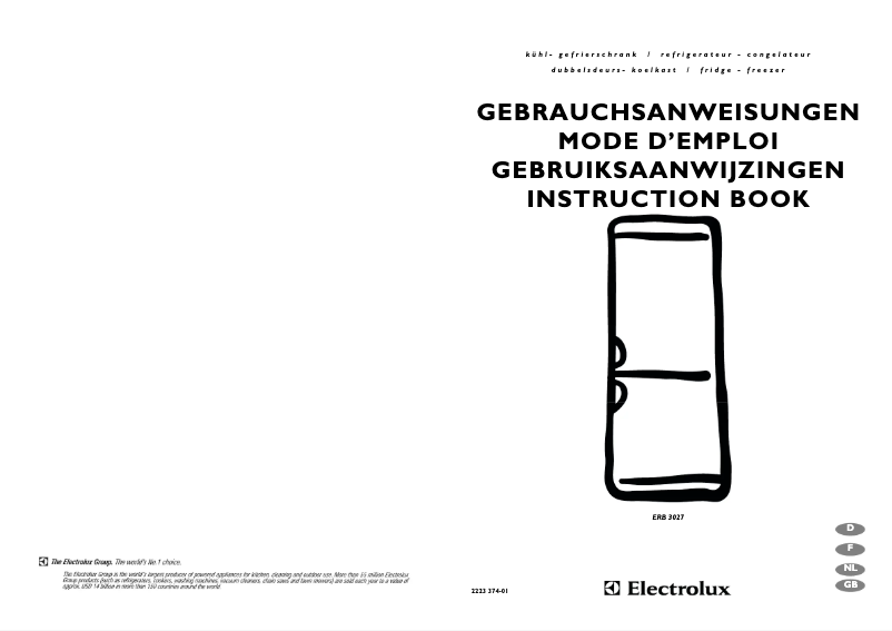 Page 1 de la notice Manuel utilisateur Electrolux ERB 3027