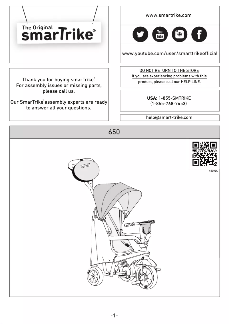 Page n°1 - Manuel utilisateur smarTrike Swirl