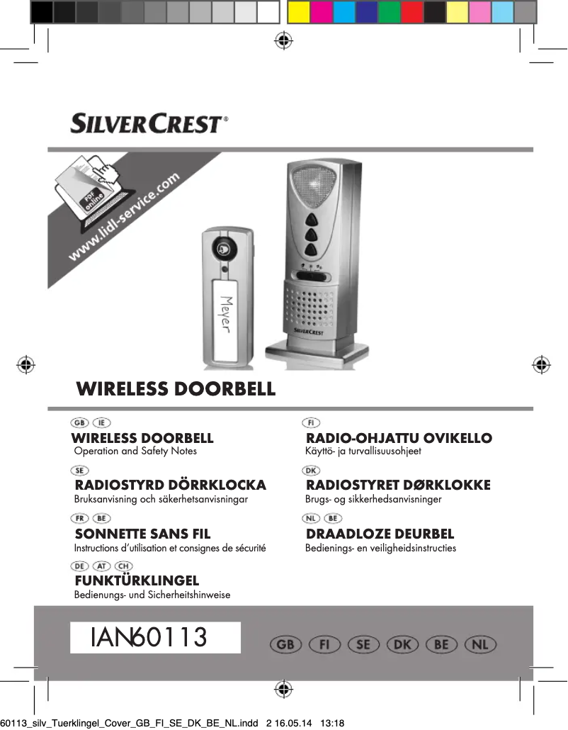 Page 1 de la notice Manuel utilisateur SilverCrest Wireless Doorbell
