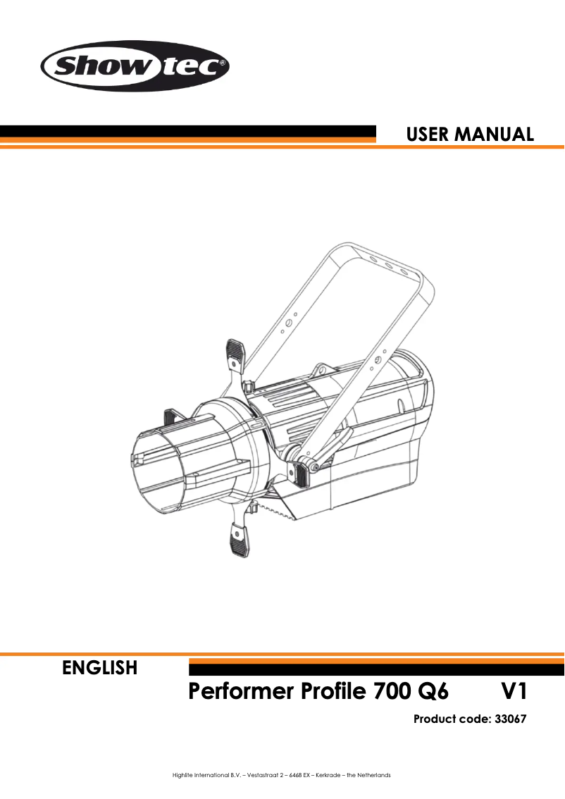 Page 1 de la notice Manuel utilisateur Showtec Performer Profile 700 Q6