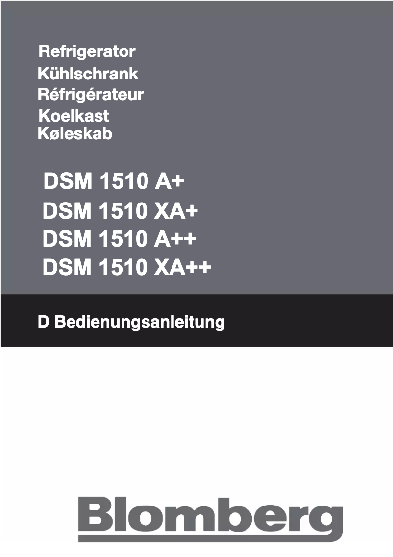 Page n°1 - Manuel utilisateur Blomberg DSM 1510 XA