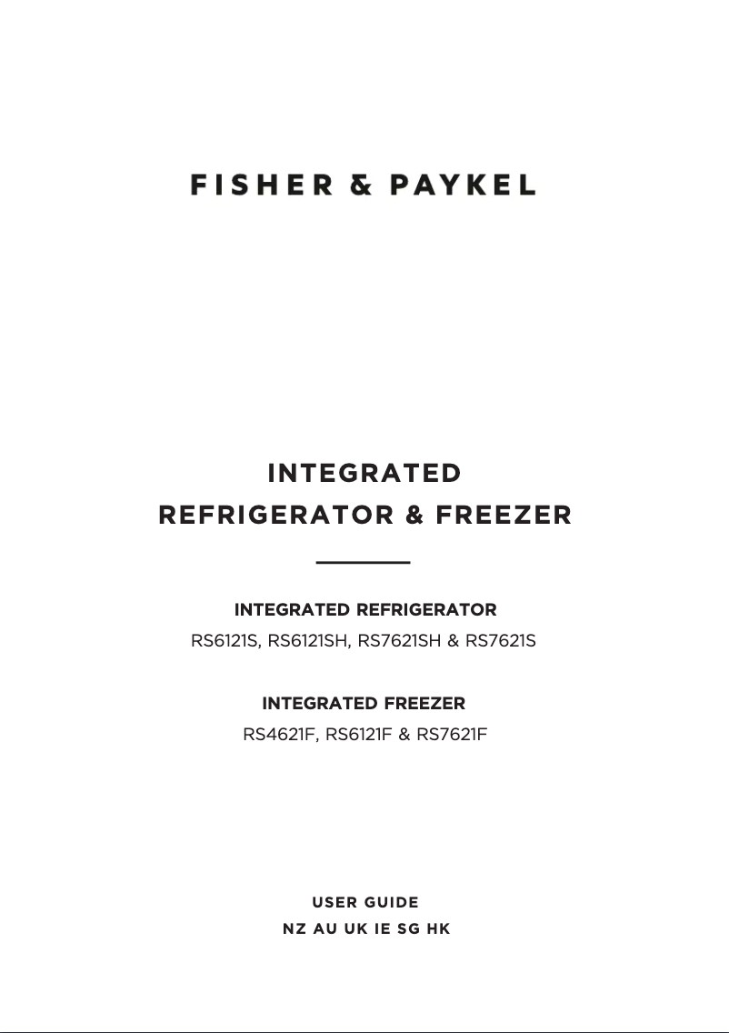 Página 1 del manual Manual de usuario Fisher & Paykel RS7621FLJK3