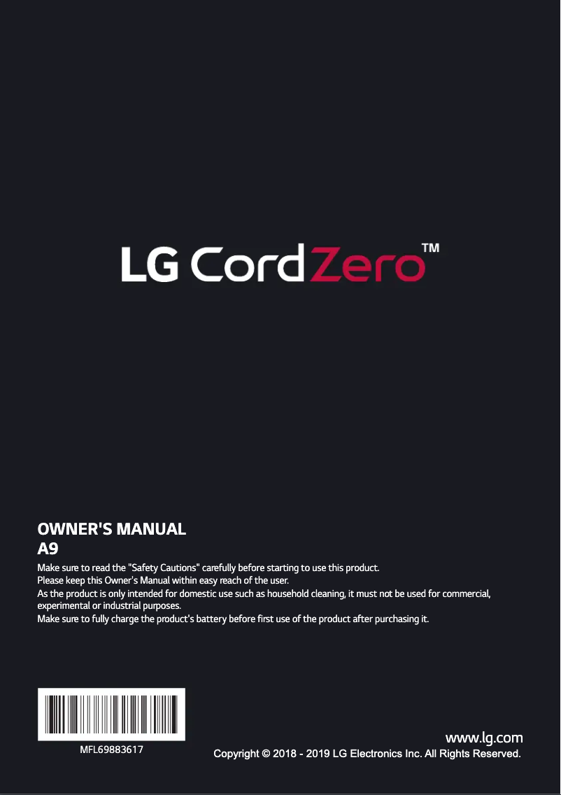 Página 1 del manual Manual de usuario LG CordZero A9N-Prime