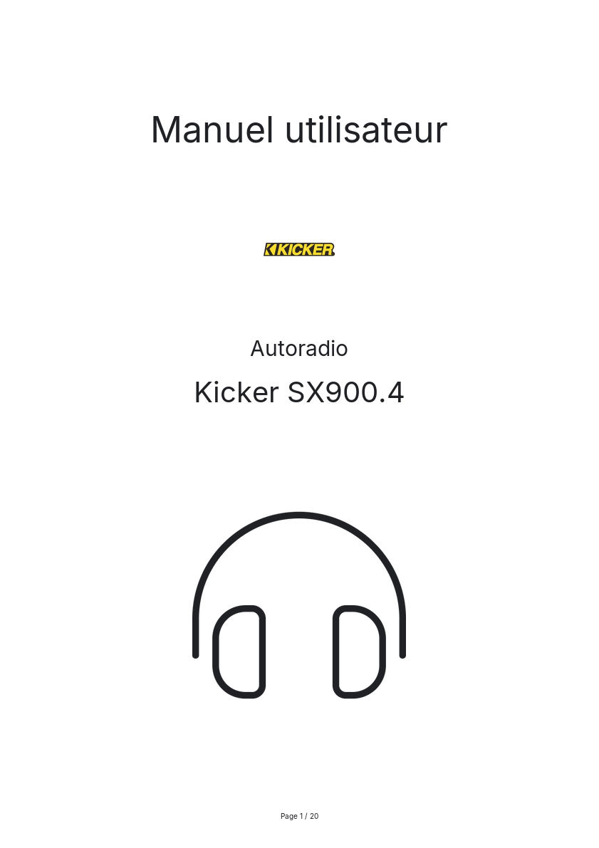 Image de la première page du manuel de l'appareil SX900.4