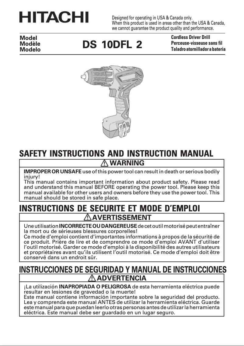 Image de la première page du manuel de l'appareil DS 10DFL2