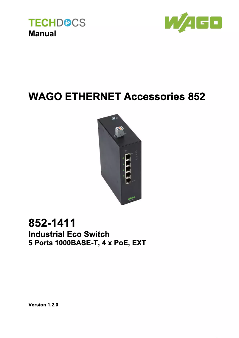 Image de la première page du manuel de l'appareil 852-1411