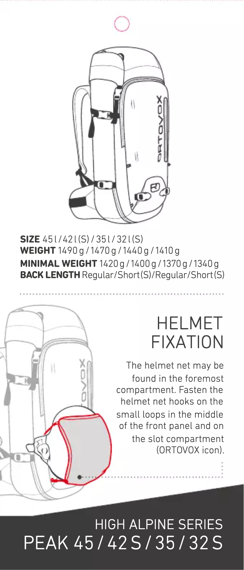 Image de la première page du manuel de l'appareil Peak 42 S