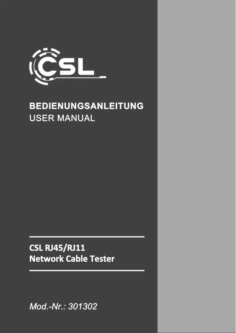 Página 1 del manual Manual de usuario CSL 301302