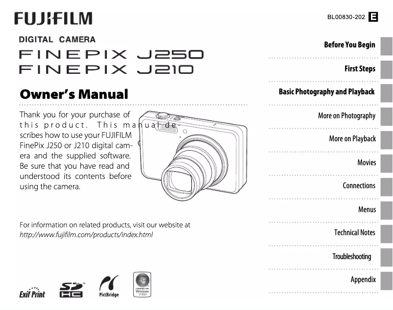 Page n°1 - Manuel utilisateur Fujifilm FinePix J210