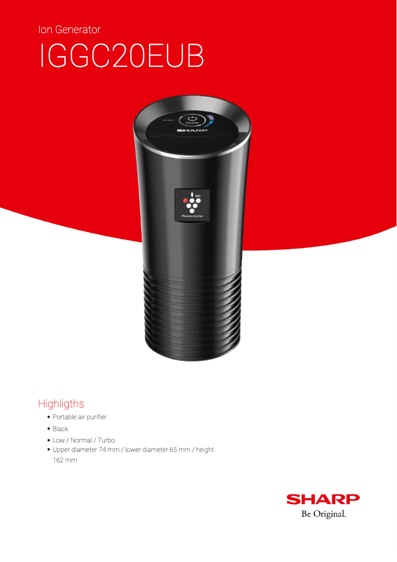 Page 1 de la notice Manuel utilisateur Sharp IGGC20EUB