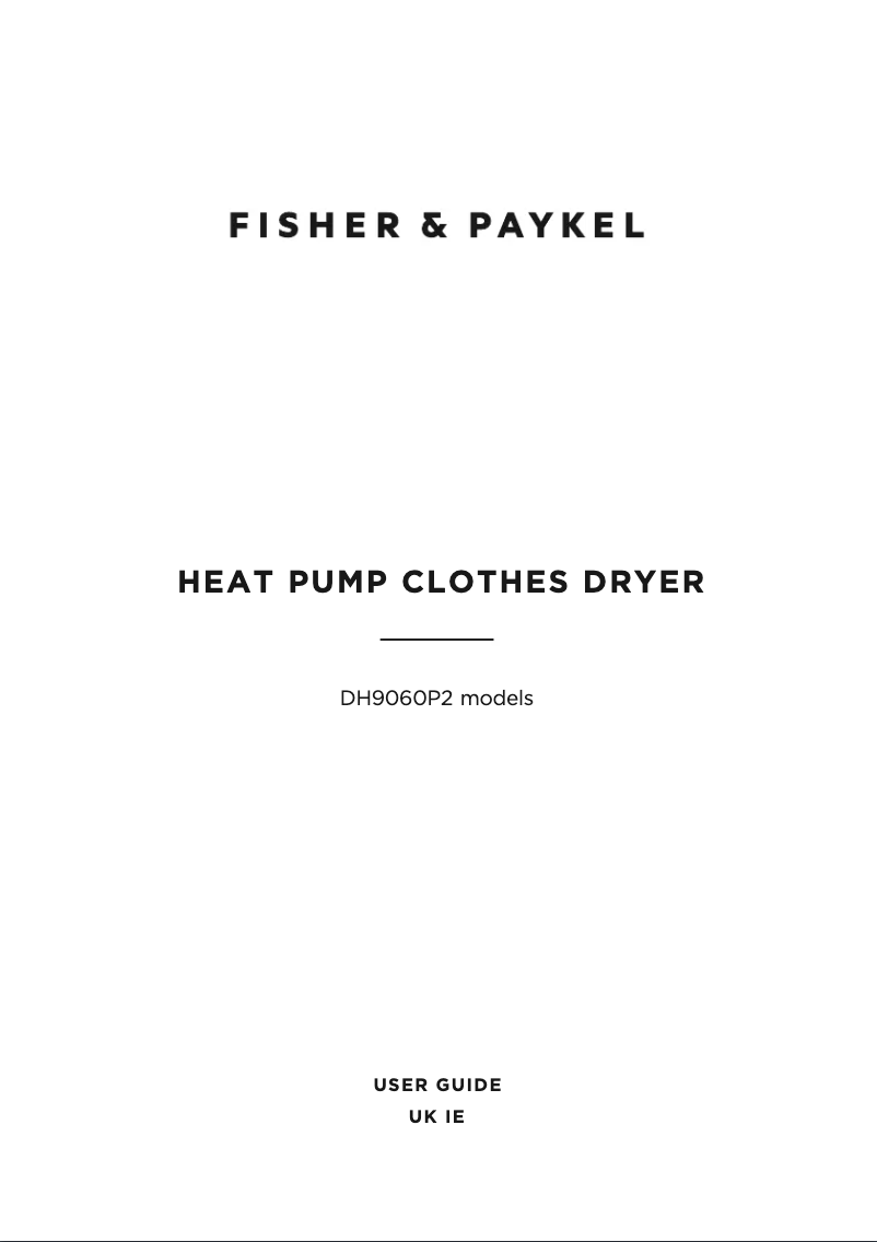 Page 1 de la notice Manuel utilisateur Fisher & Paykel DH9060P2