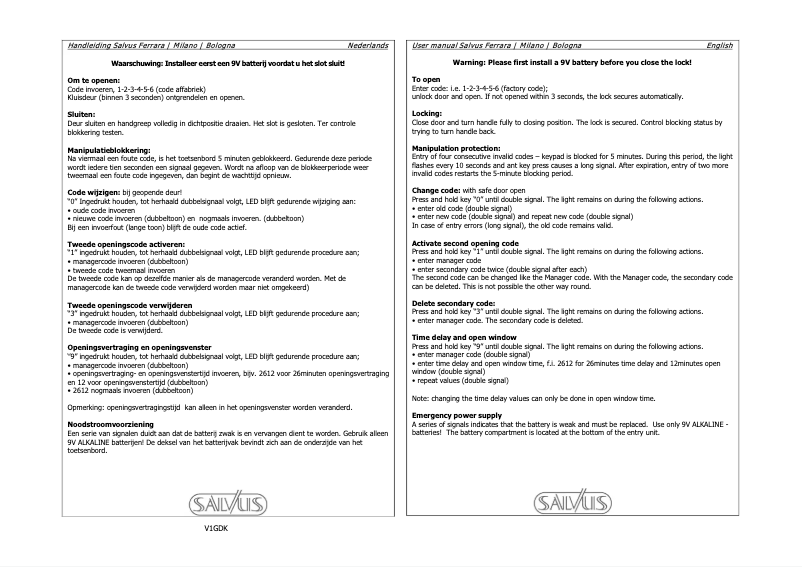 Imagen de la primera página del manual del dispositivo Milano