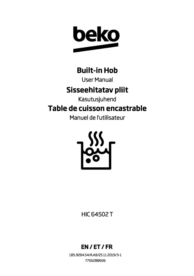 Page n°1 - Manuel utilisateur Beko HIC 64502 T