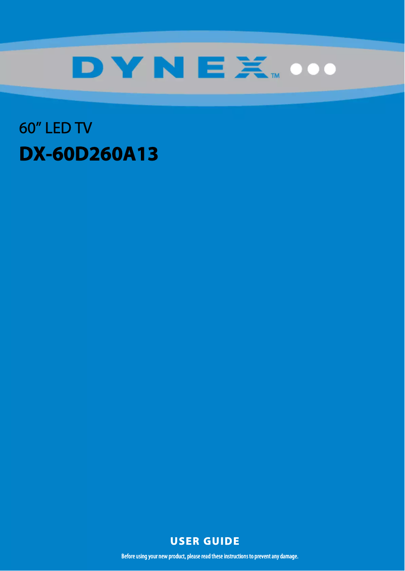 Page 1 de la notice Manuel utilisateur Dynex DX-60D260A13