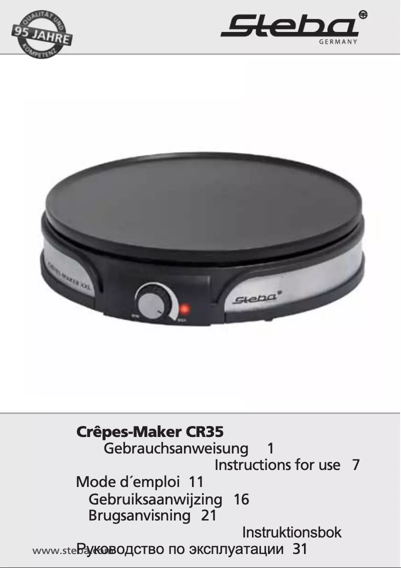 Page 1 de la notice Manuel utilisateur Steba CR 35