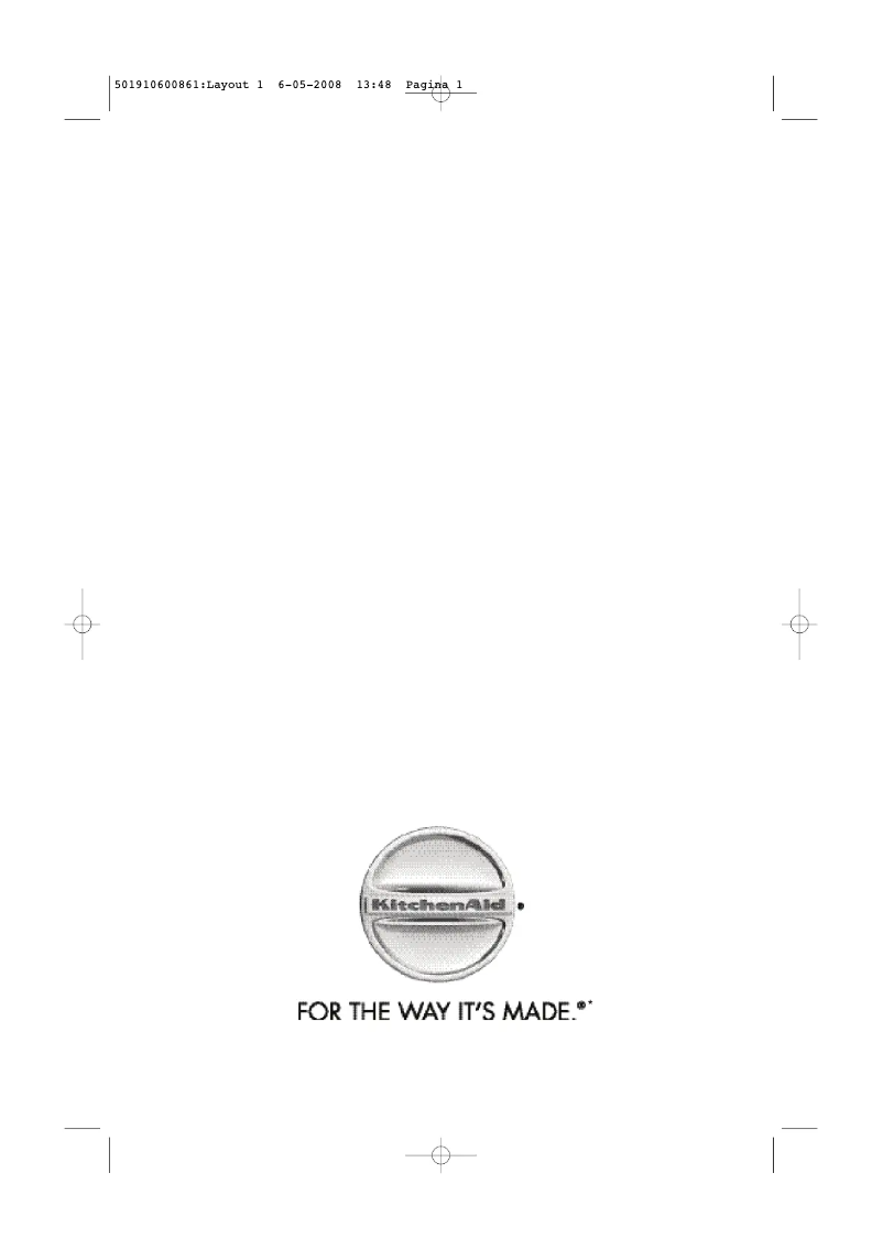 Page 1 de la notice Manuel utilisateur KitchenAid KHDD 3020