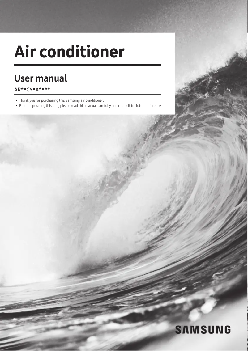 Page 1 de la notice Manuel utilisateur Samsung AR24CY3AAGC