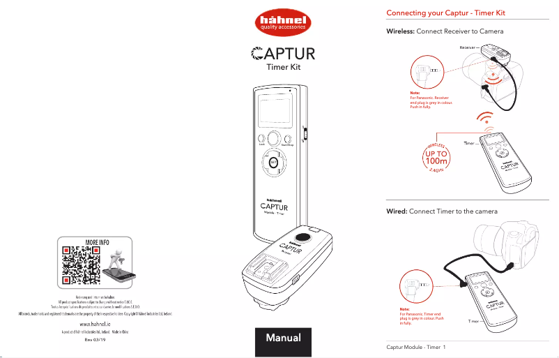 Page 1 de la notice Manuel utilisateur Hähnel Captur Timer Kit (Fujifilm)