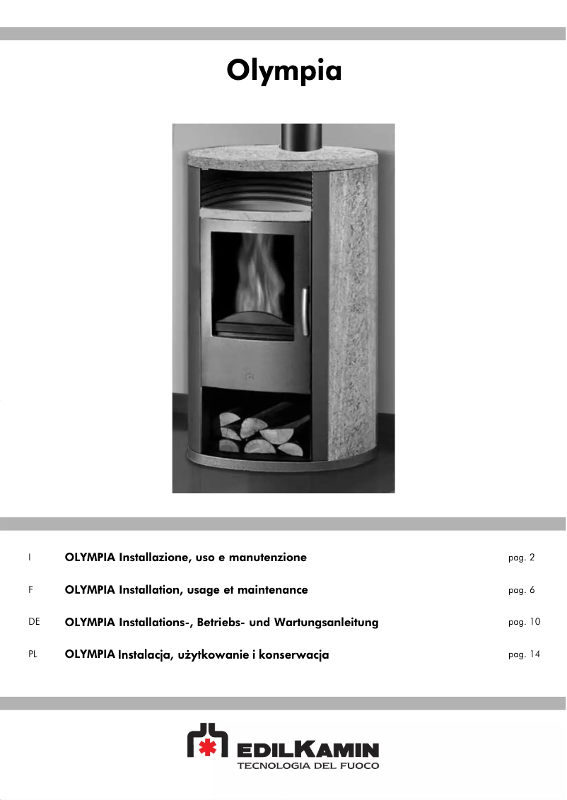 Page 1 de la notice Manuel utilisateur Edilkamin OLYMPIA