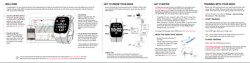 Page 1 de la notice Guide de démarrage rapide Polar M400