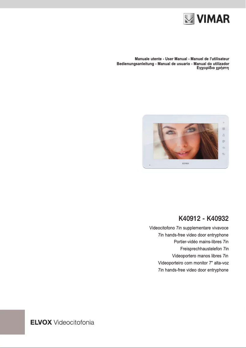 Image de la première page du manuel de l'appareil ELVOX K40932
