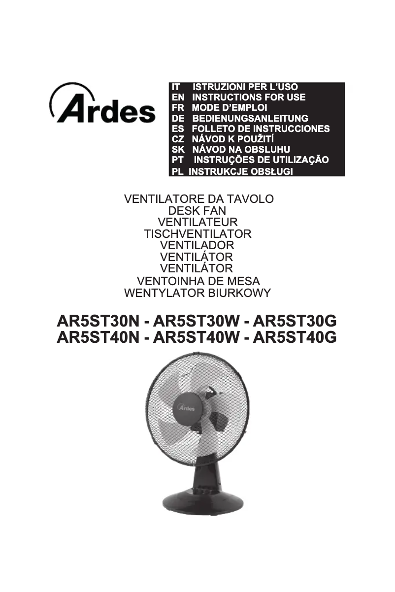 Page 1 de la notice Manuel utilisateur Ardes AR5ST30N