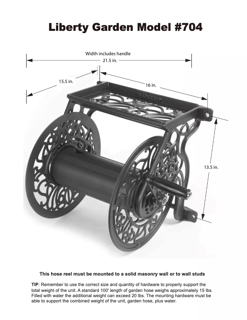 Página 1 del manual Manual de usuario Liberty Garden 704