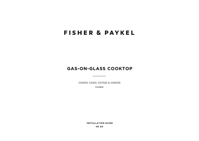 Page n°1 - Guide d'installation Fisher & Paykel CG752DLPGB1