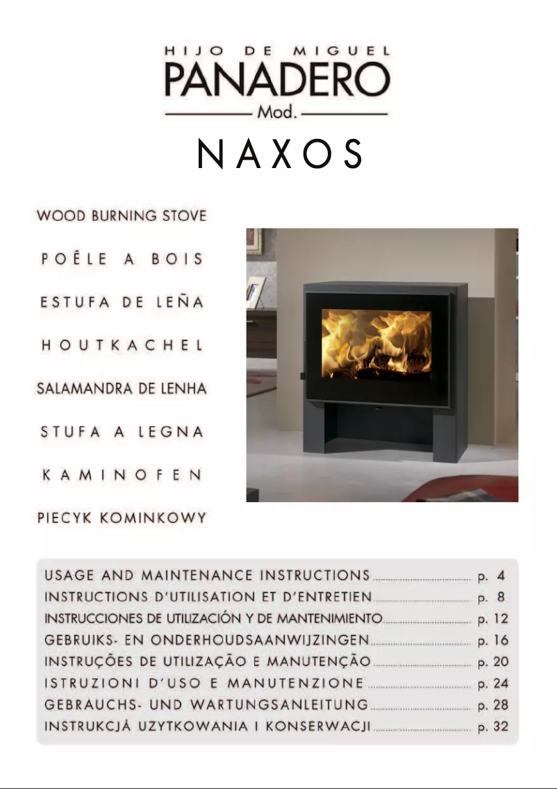 Page 1 de la notice Manuel utilisateur Panadero Naxos