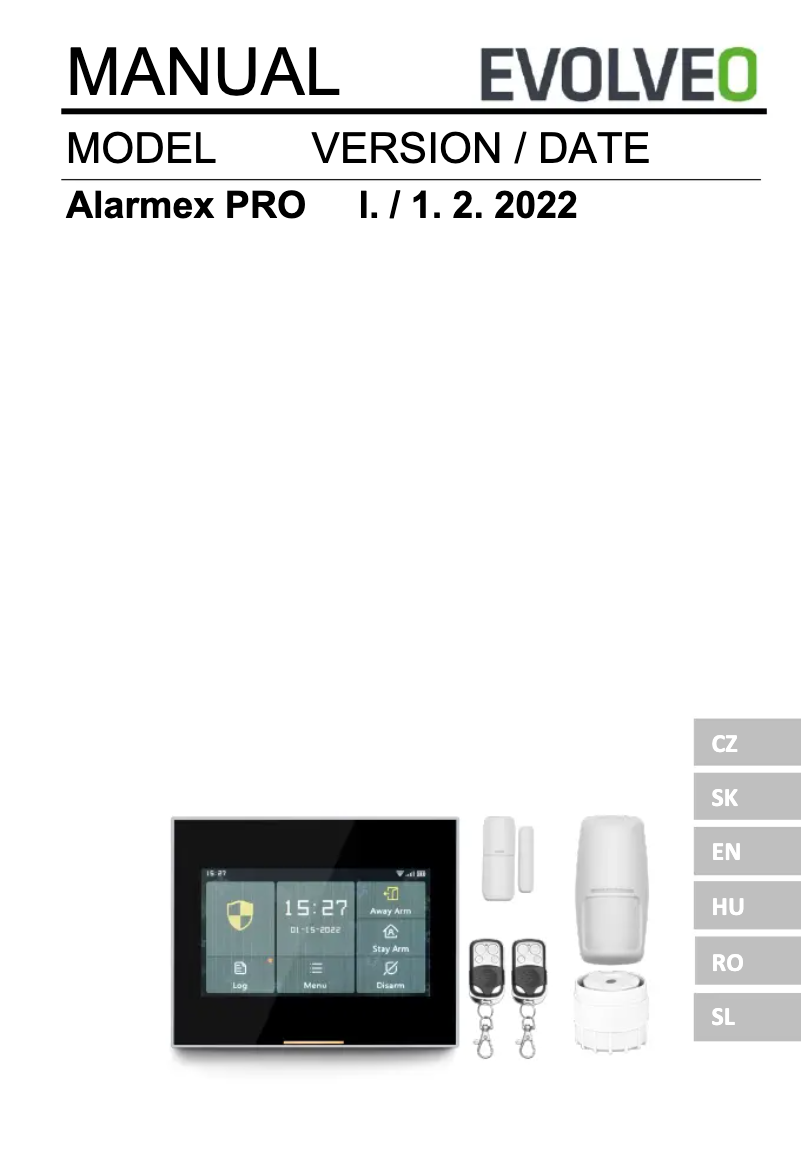 Image de la première page du manuel de l'appareil Alarmex Pro