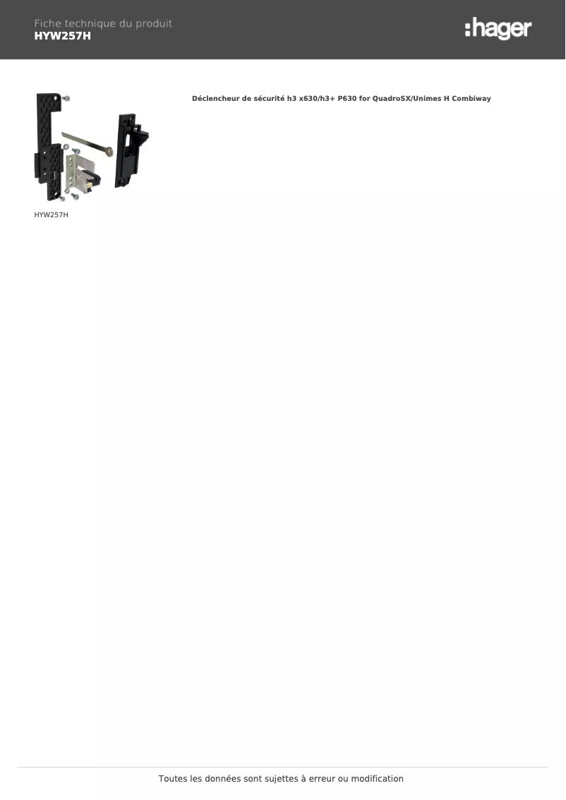 Image de la première page du manuel de l'appareil HYW257H