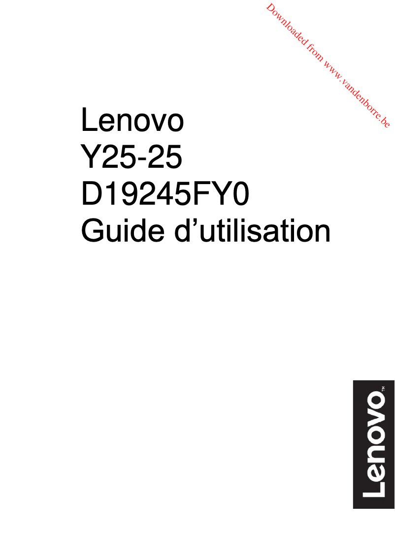 Page 1 de la notice Manuel utilisateur Lenovo Legion Y25-25