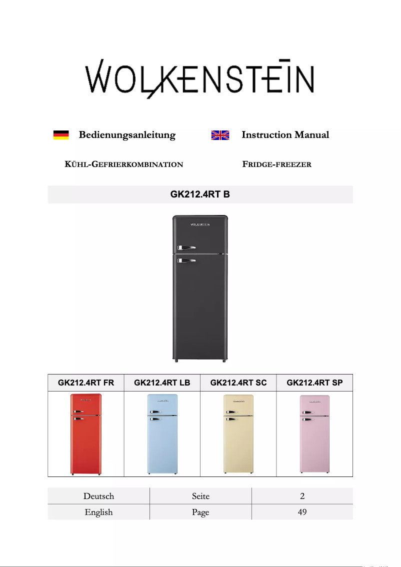 Image de la première page du manuel de l'appareil GK212.4RT FR A++