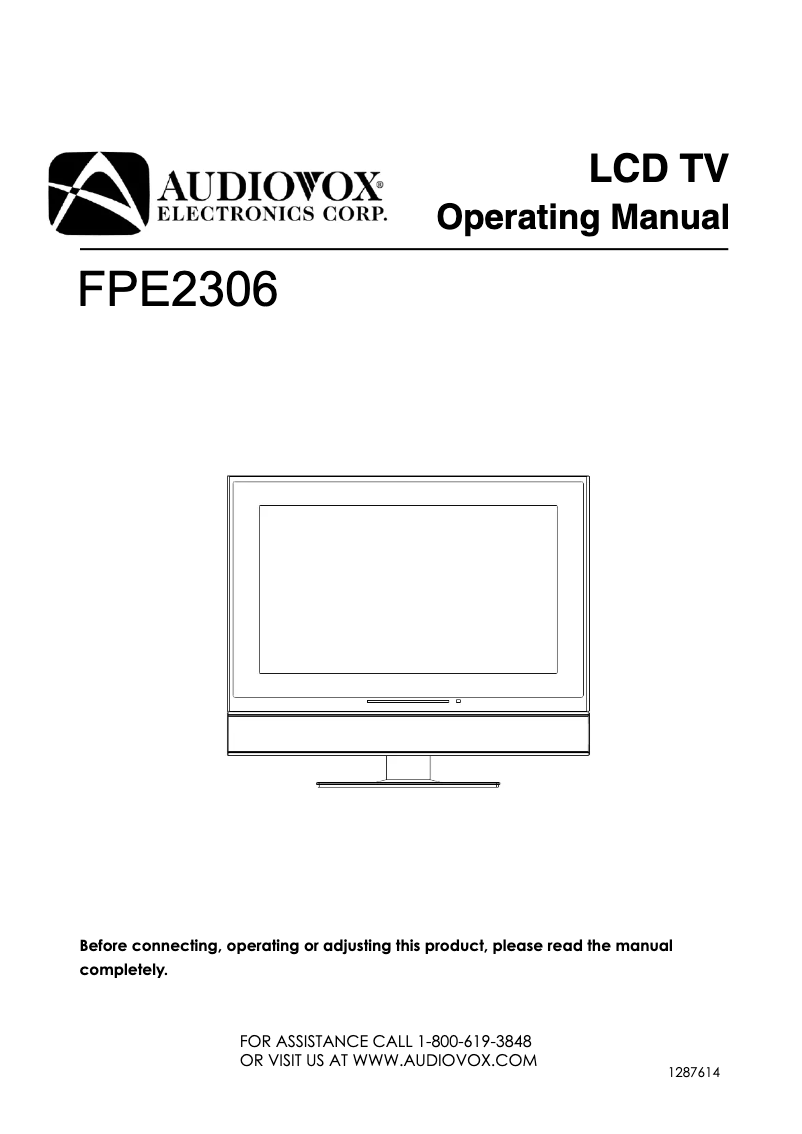 Page 1 de la notice Manuel utilisateur VOXX FPE2306