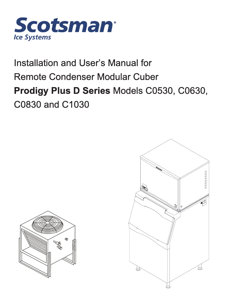 Page n°1 - Manuel utilisateur Scotsman C1030R-D