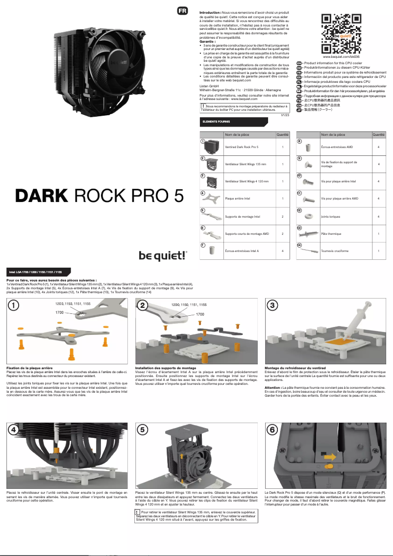 Page n°1 - Manuel utilisateur Be Quiet! Dark Rock Pro 5